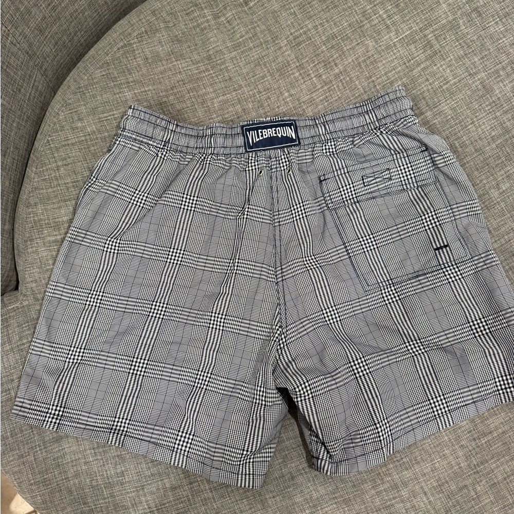 Vilebrequin Navy & White Plaid Swim Trunks - Picture 5 of 13